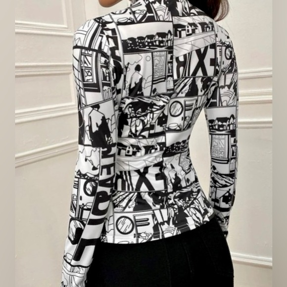 Luxury Pop Art Printed Blouse. - Picture 14 of 16